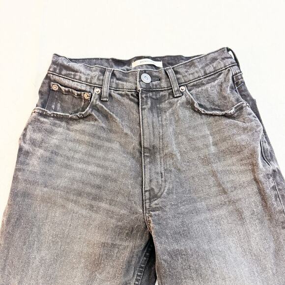 Moussy Vintage Black Charcoal Distressed Denim Jeans Straight Leg Size 25 - Picture 5 of 8